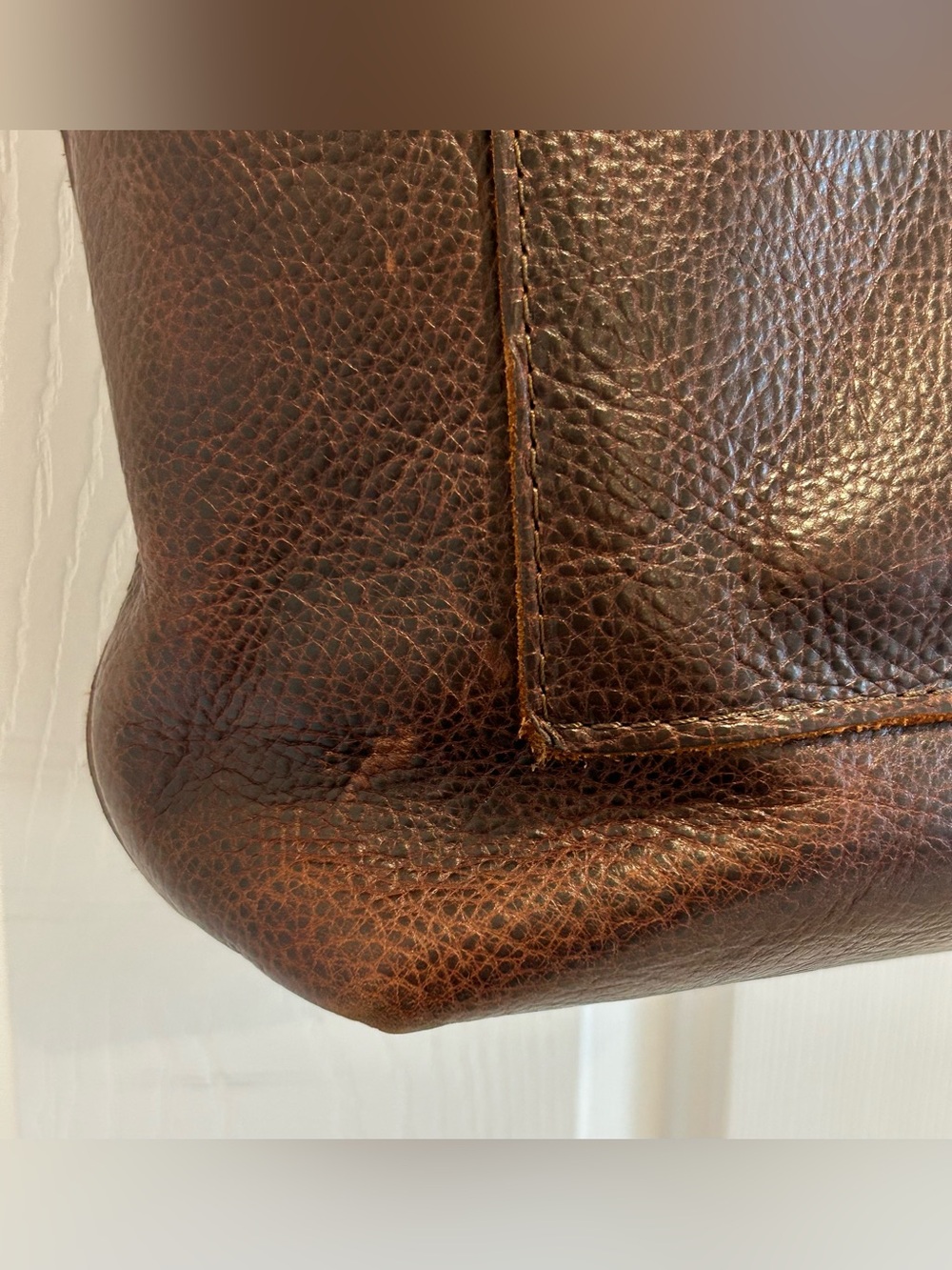 Portland Leather Goods Crossbody Tote in Cold Brew pebbled leather - Picture 4 of 16